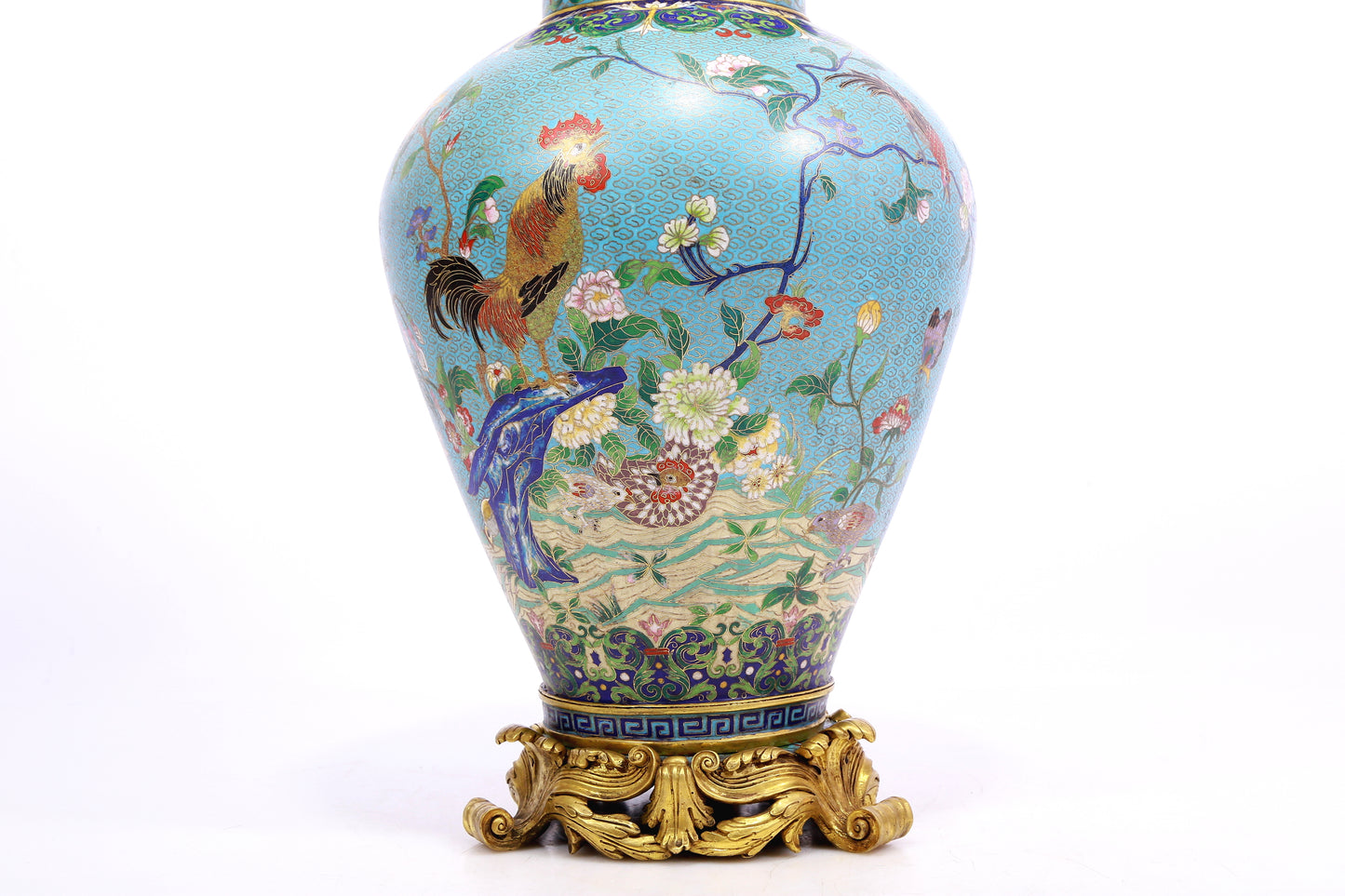 A cloisonne flower and bird pattern jar