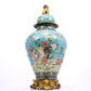 A cloisonne flower and bird pattern jar