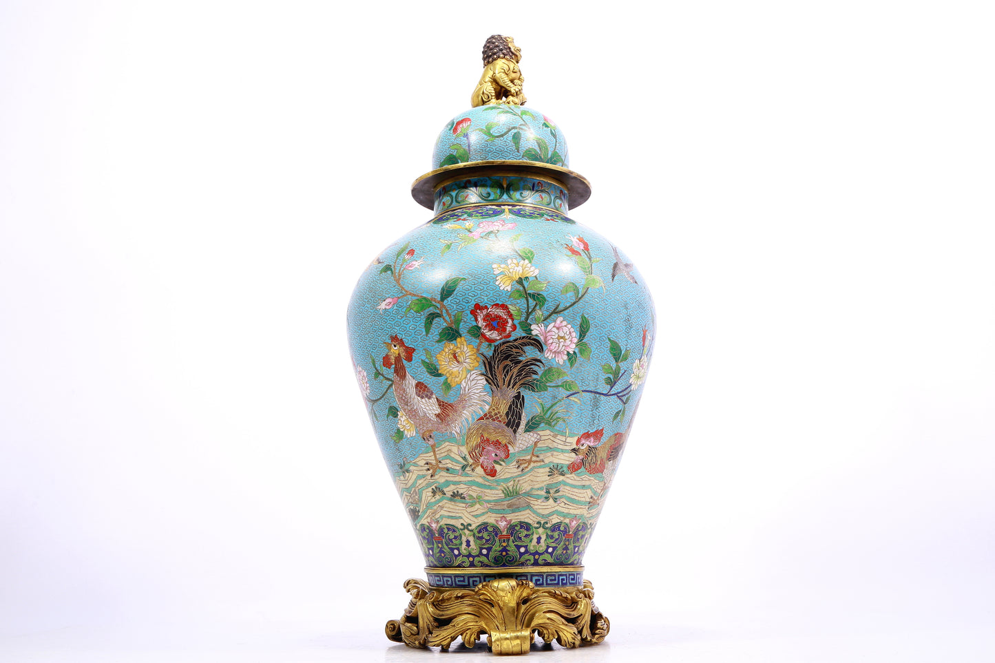 A cloisonne flower and bird pattern jar