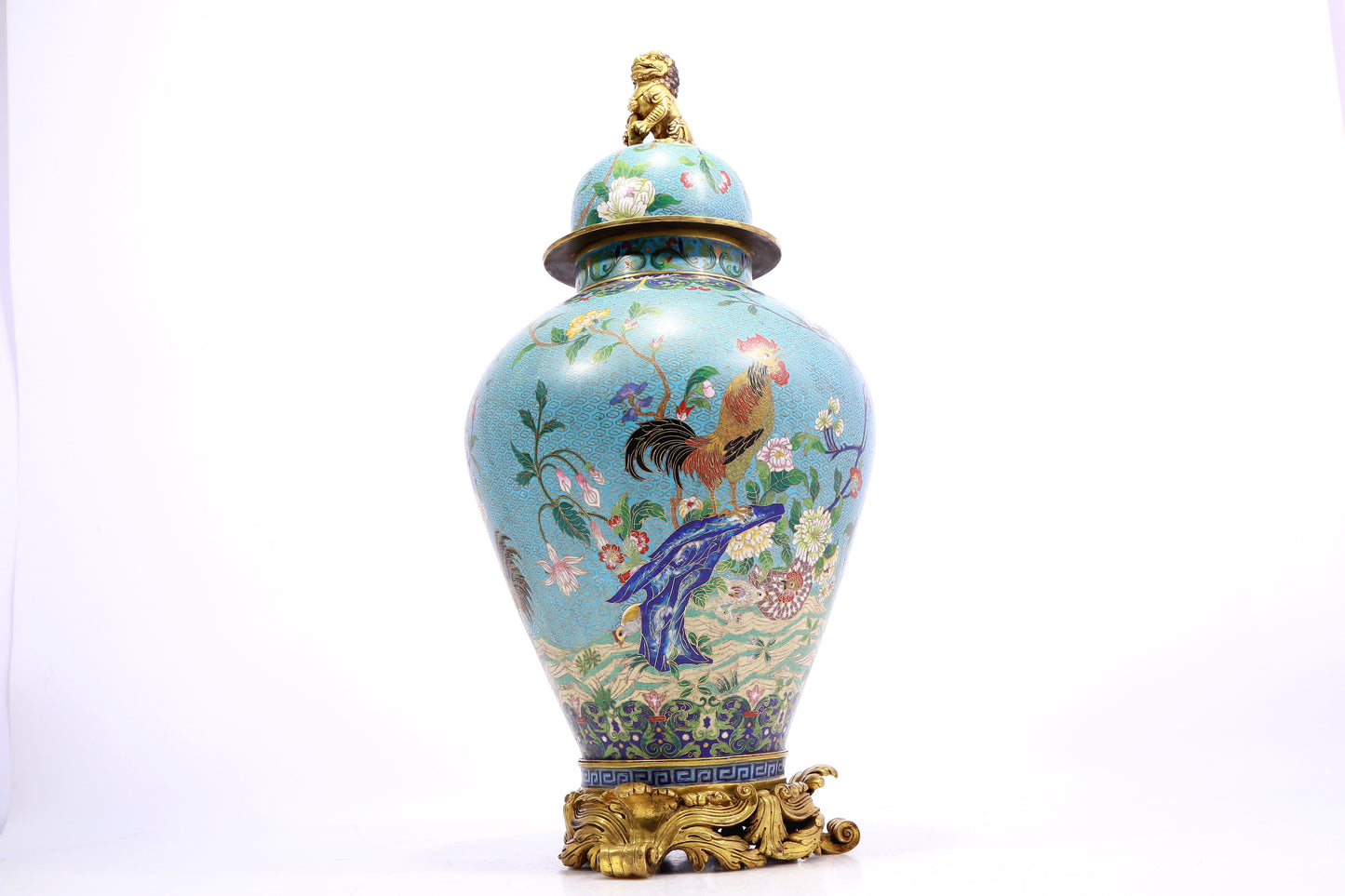 A cloisonne flower and bird pattern jar