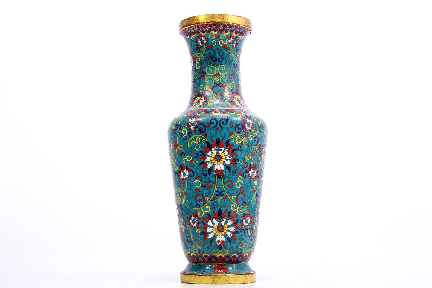 A cloisonné vase with lotus pattern