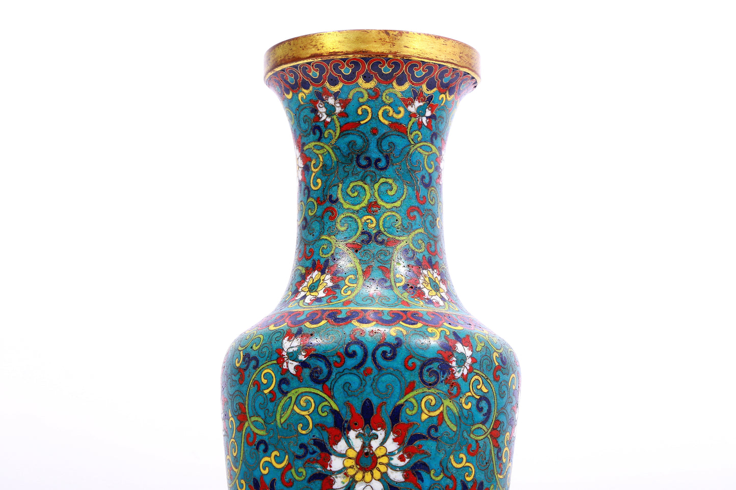 A cloisonné vase with lotus pattern