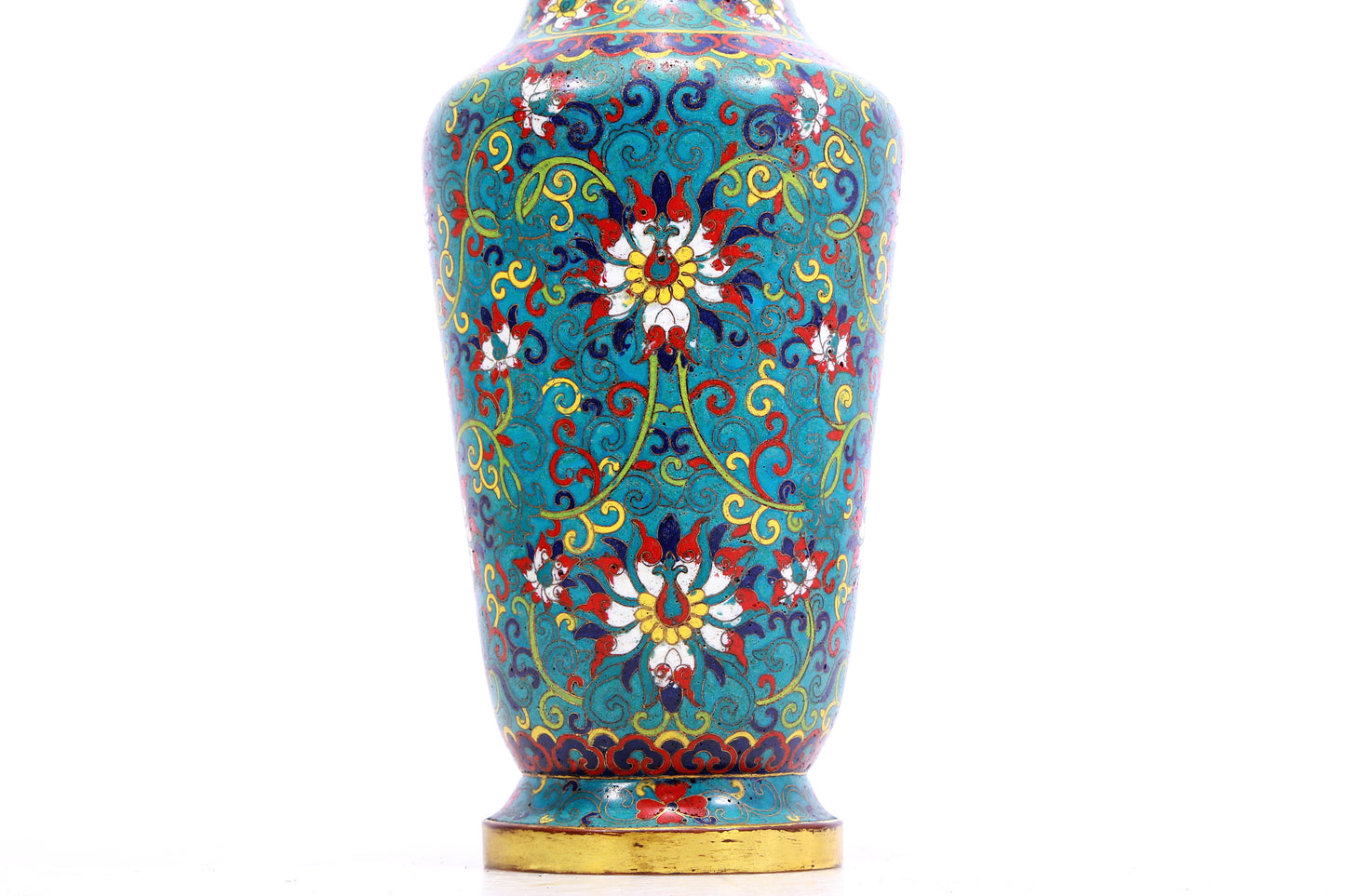 A cloisonné vase with lotus pattern