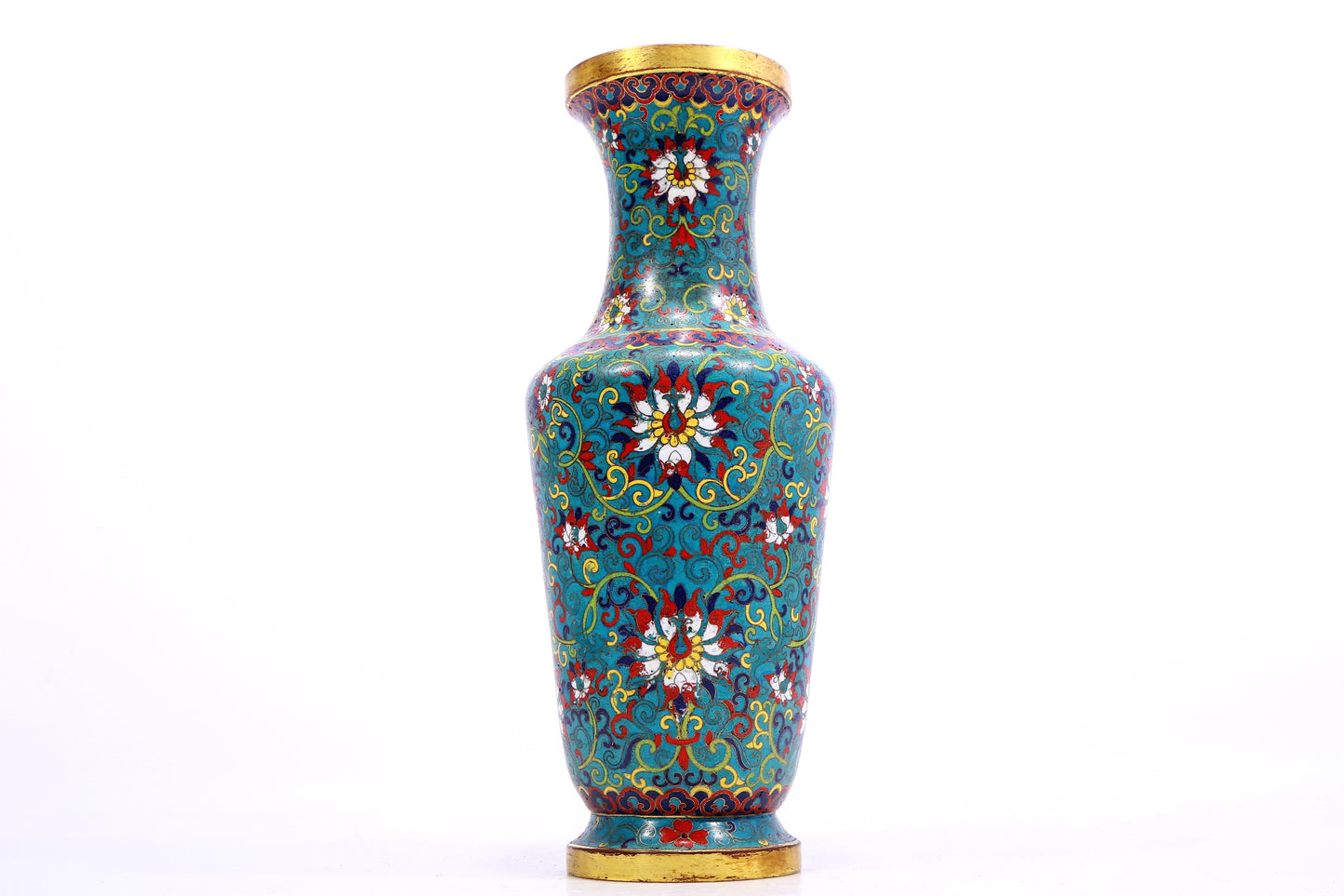 A cloisonné vase with lotus pattern