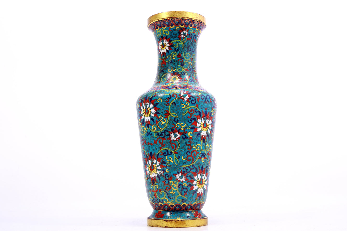 A cloisonné vase with lotus pattern