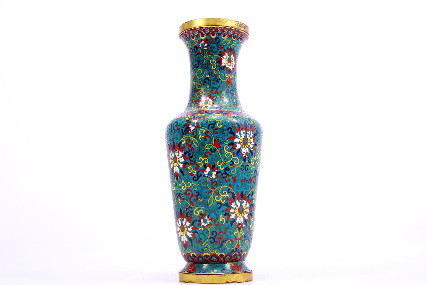 A cloisonné vase with lotus pattern