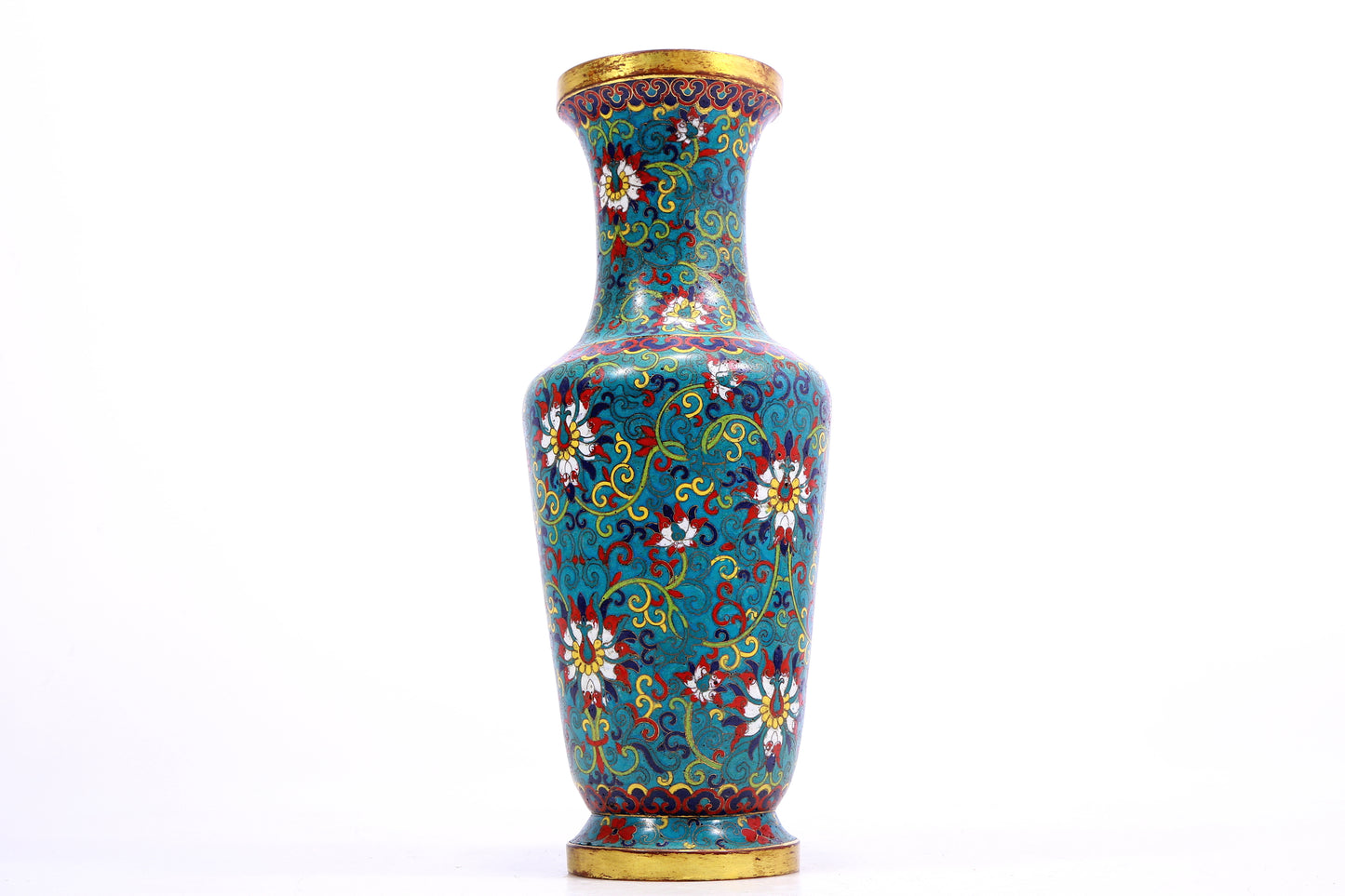 A cloisonné vase with lotus pattern