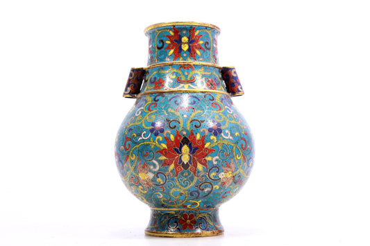 An Exquisite Cloisonne 'Scrolling Lotus' Vase