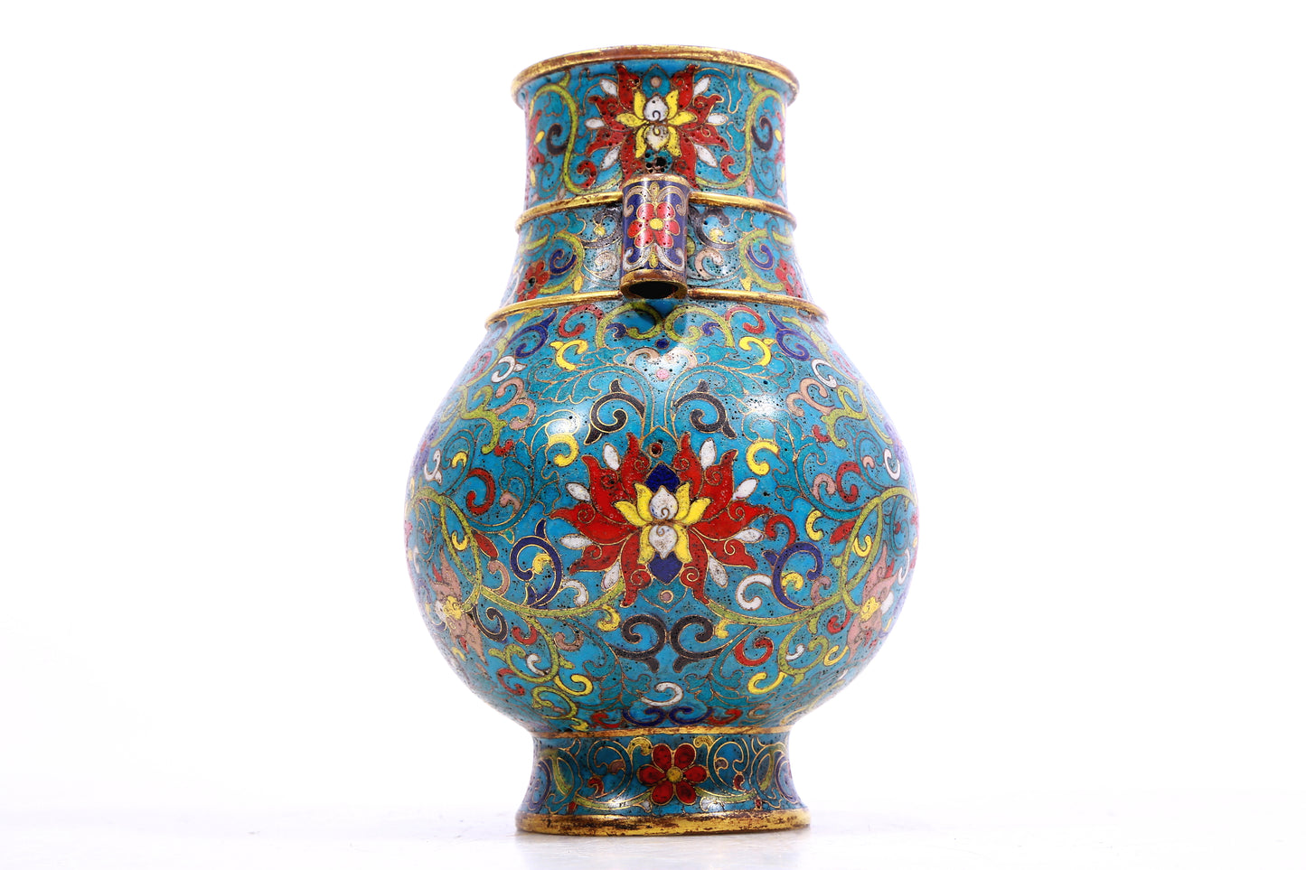 An Exquisite Cloisonne 'Scrolling Lotus' Vase