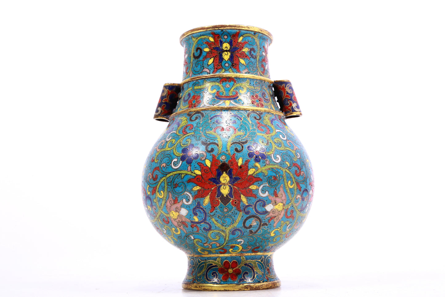 An Exquisite Cloisonne 'Scrolling Lotus' Vase