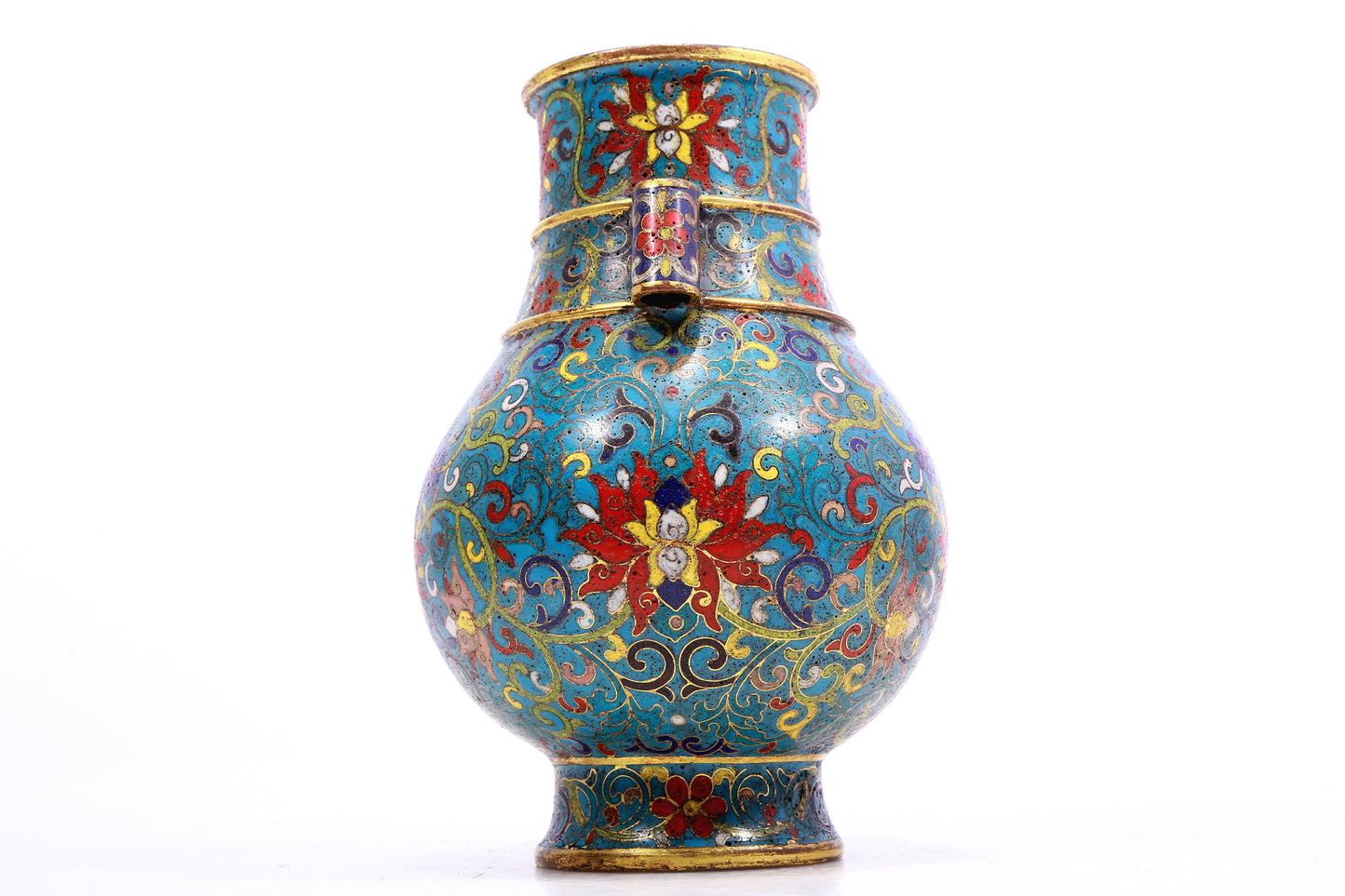 An Exquisite Cloisonne 'Scrolling Lotus' Vase