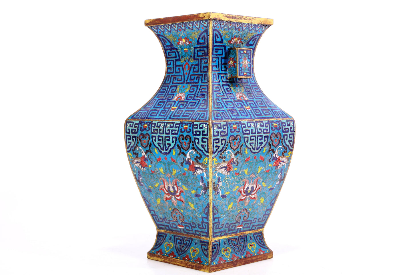 A Wonderful Cloisonne 'Scrolling Lotus& Bat' Vase