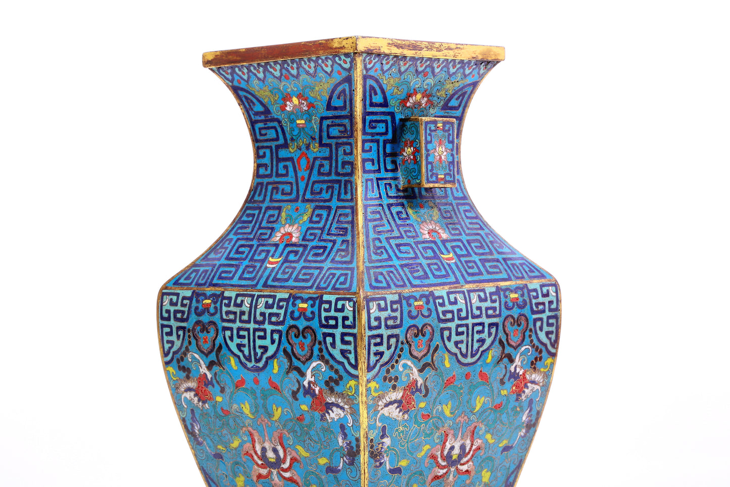 A Wonderful Cloisonne 'Scrolling Lotus& Bat' Vase