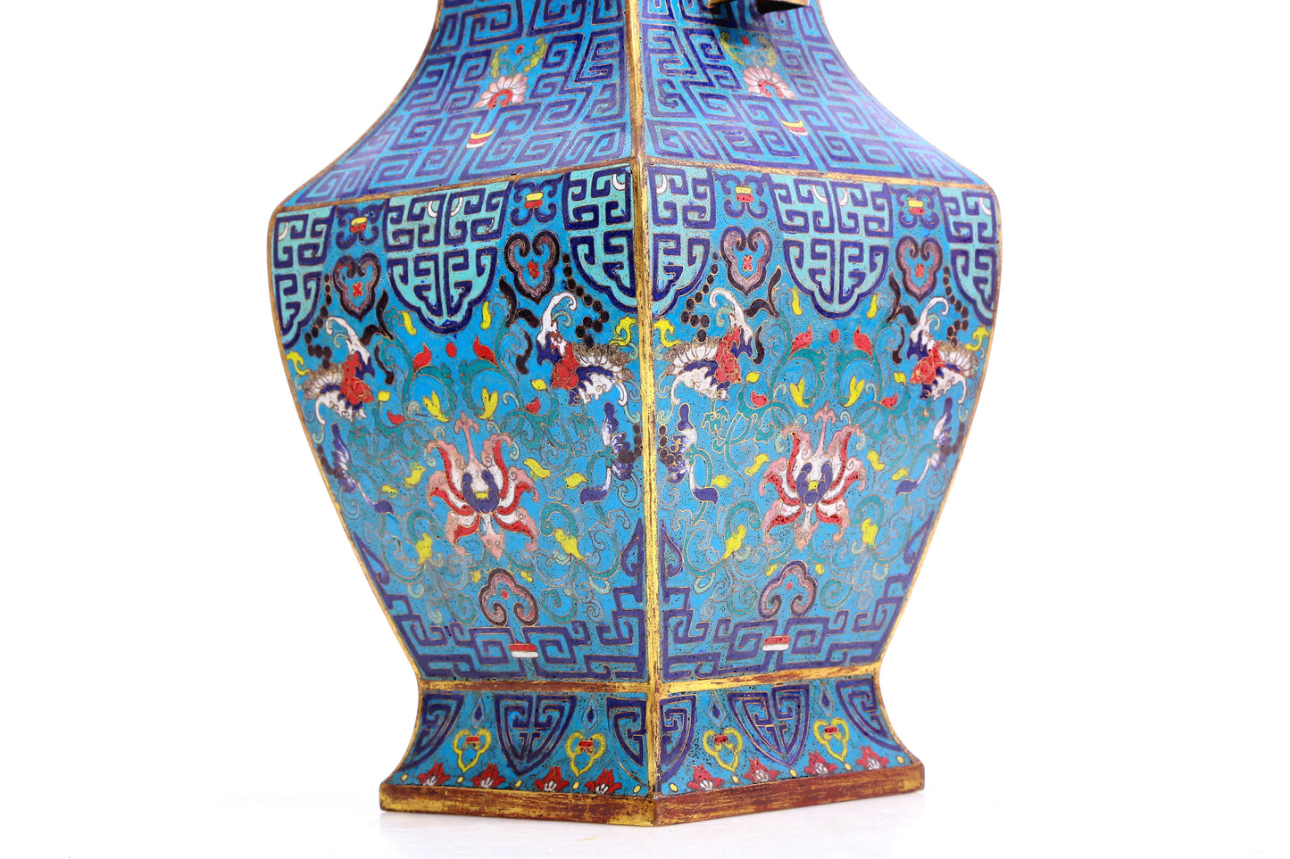 A Wonderful Cloisonne 'Scrolling Lotus& Bat' Vase