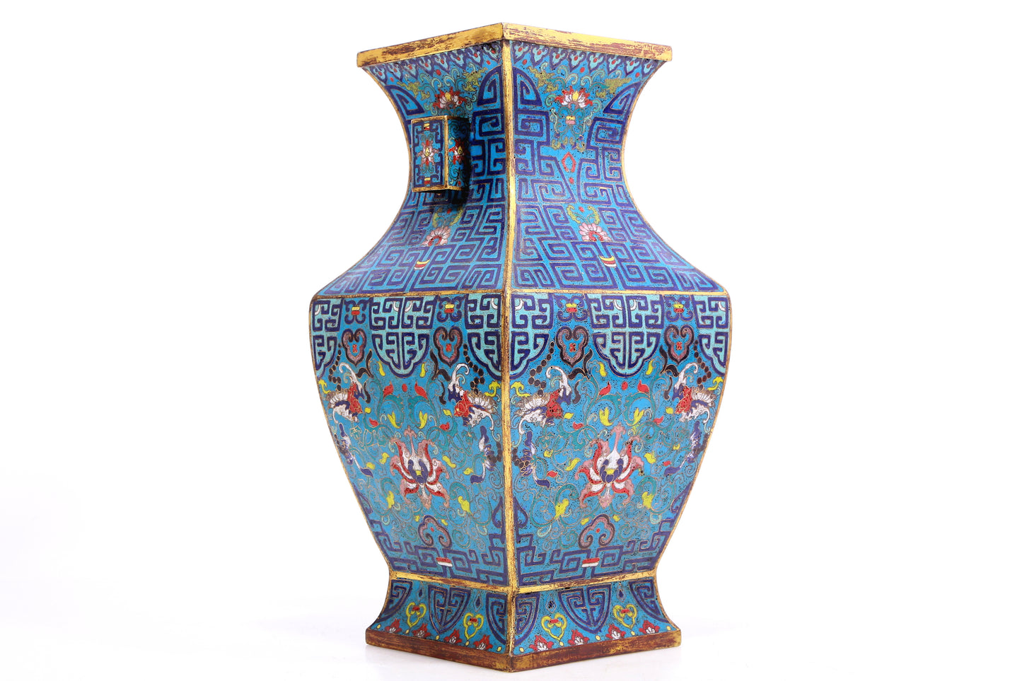 A Wonderful Cloisonne 'Scrolling Lotus& Bat' Vase