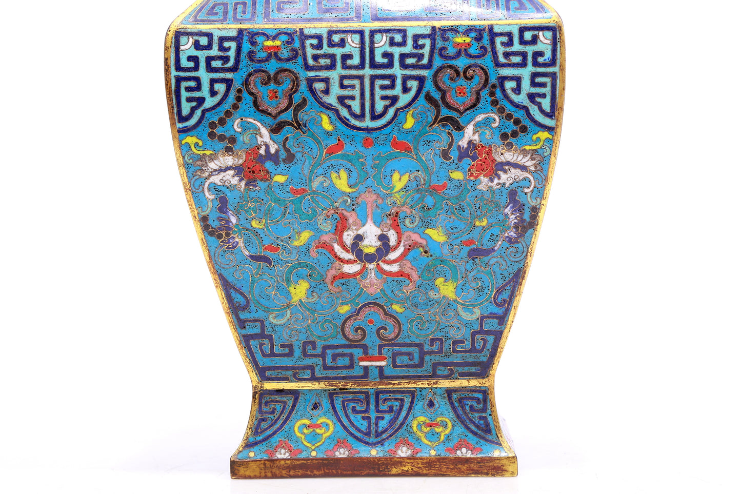 A Wonderful Cloisonne 'Scrolling Lotus& Bat' Vase