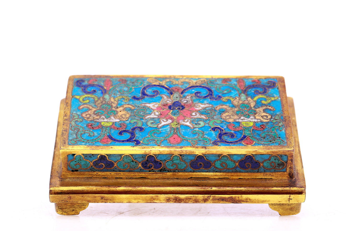 A cloisonné base with lotus pattern