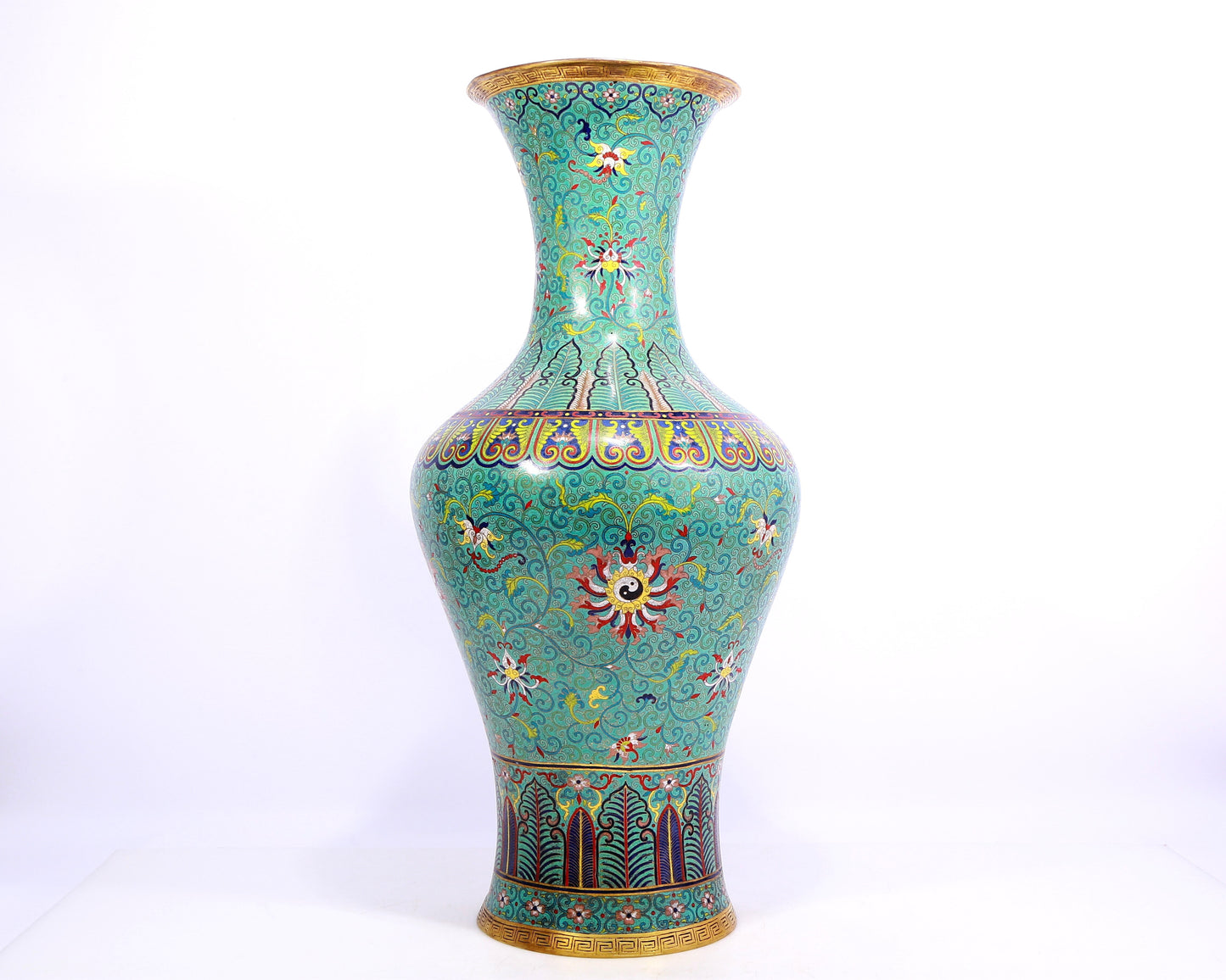 A cloisonné vase with lotus pattern