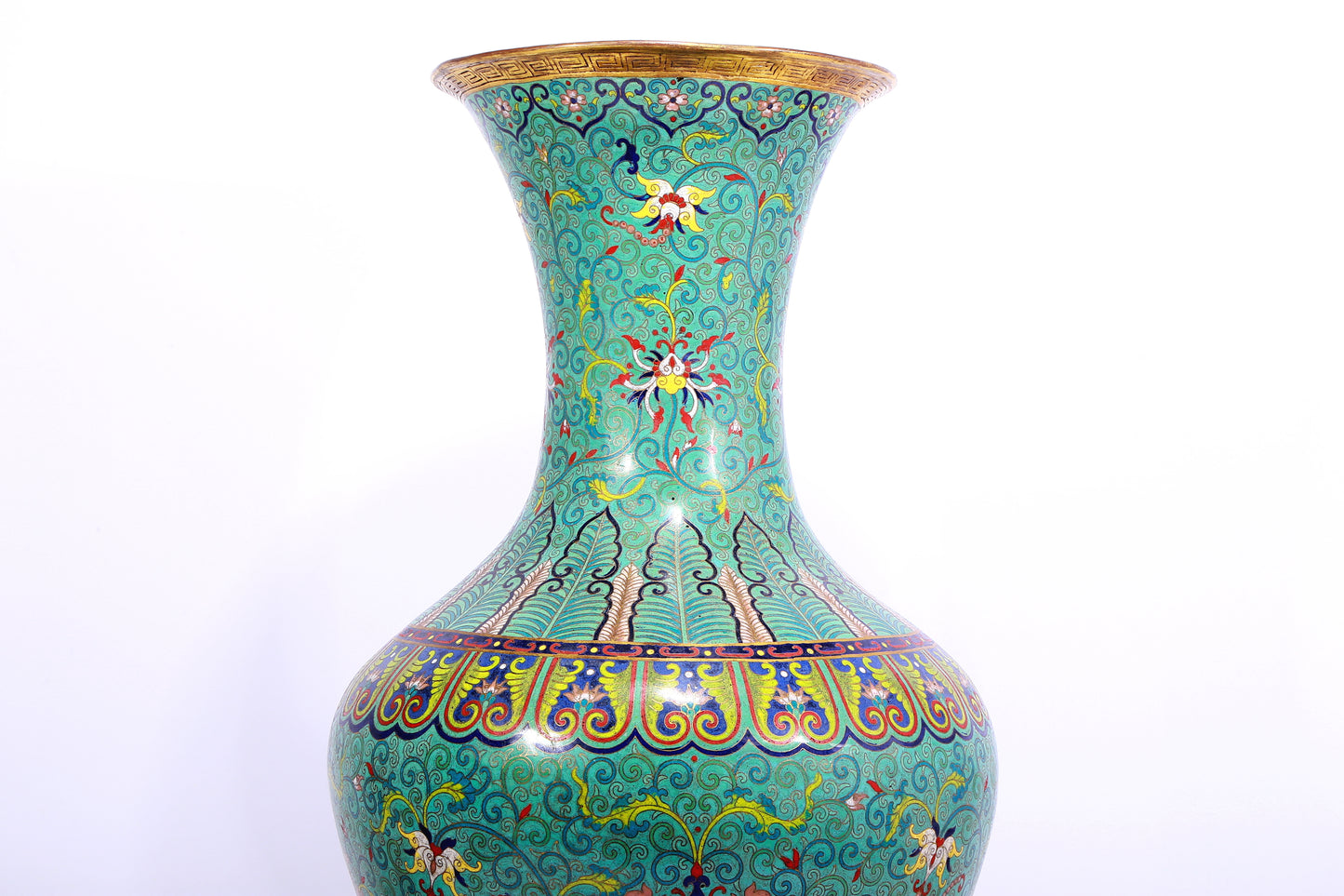 A cloisonné vase with lotus pattern