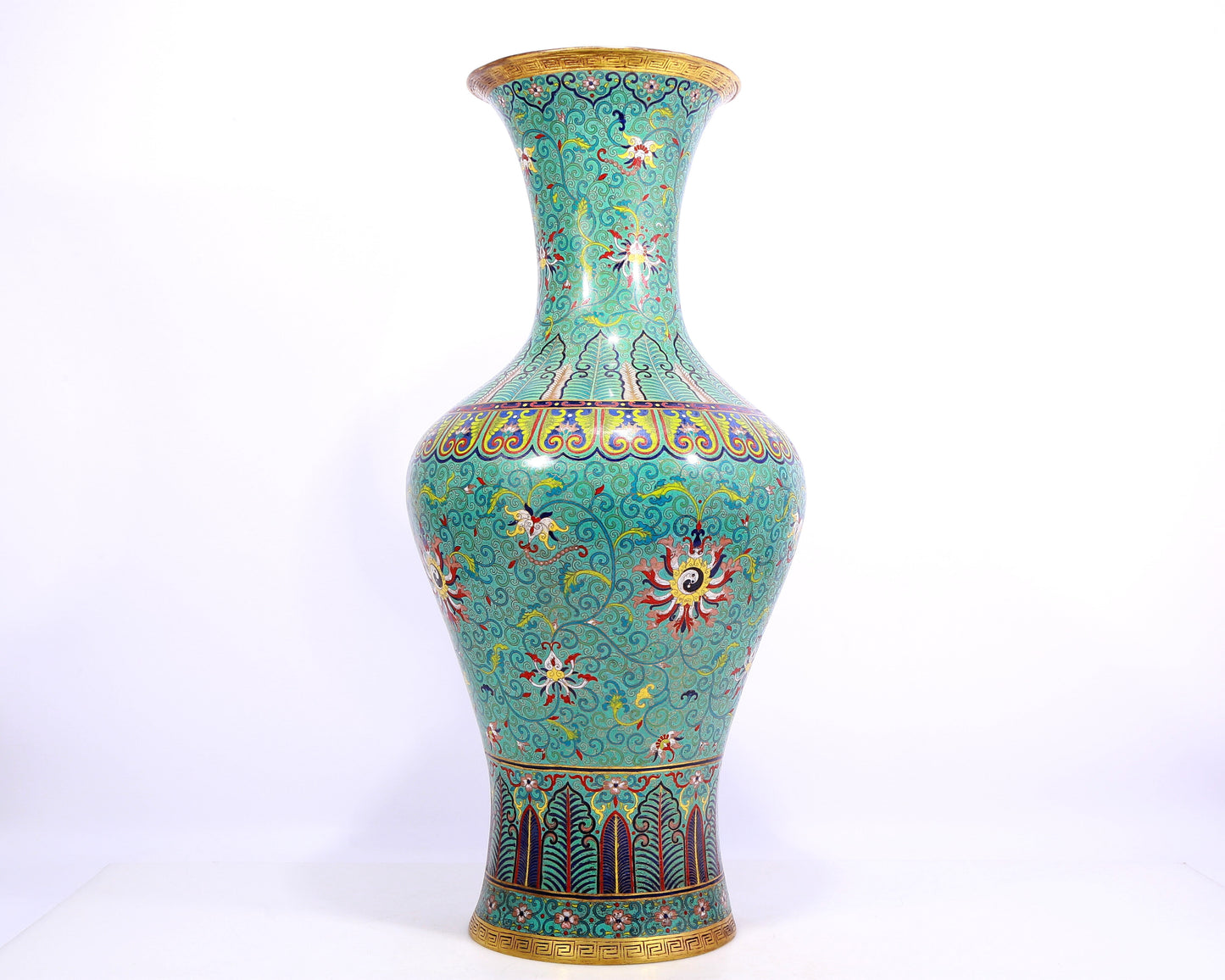 A cloisonné vase with lotus pattern