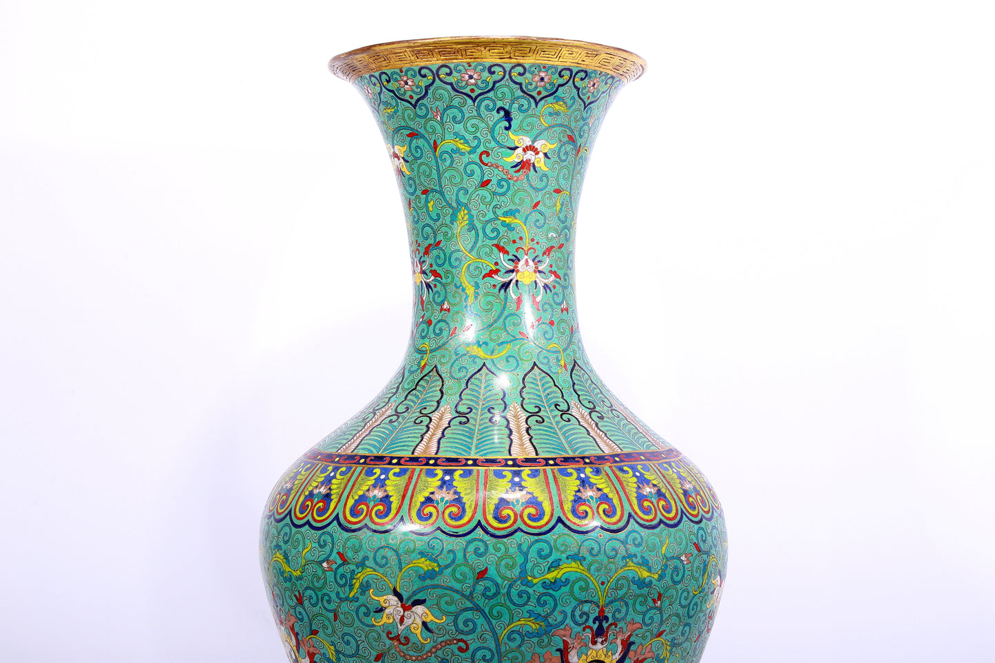 A cloisonné vase with lotus pattern