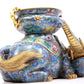 A pair of cloisonné elephant ornaments