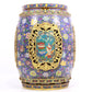 Pair of cloisonné 'Flower and Lion' pattern stools