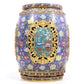 Pair of cloisonné 'Flower and Lion' pattern stools