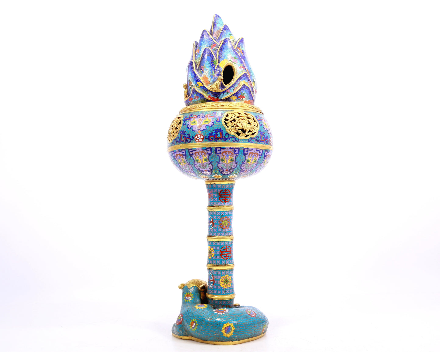 A Gorgeous Cloisonne 'Auspicious Beast& Cloud' Censer