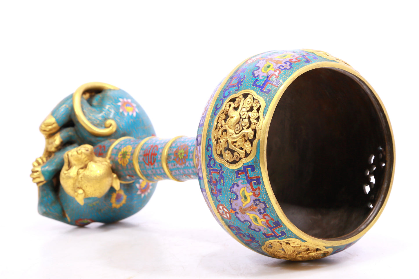 A Gorgeous Cloisonne 'Auspicious Beast& Cloud' Censer