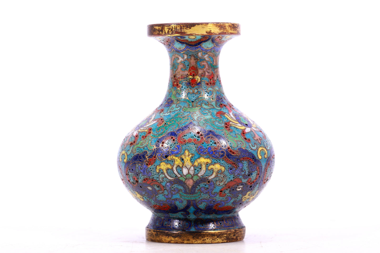 A Wonderful Pair Of Cloisonne 'Scrolling Lotus' Vases