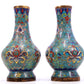 A Wonderful Pair Of Cloisonne 'Scrolling Lotus' Vases