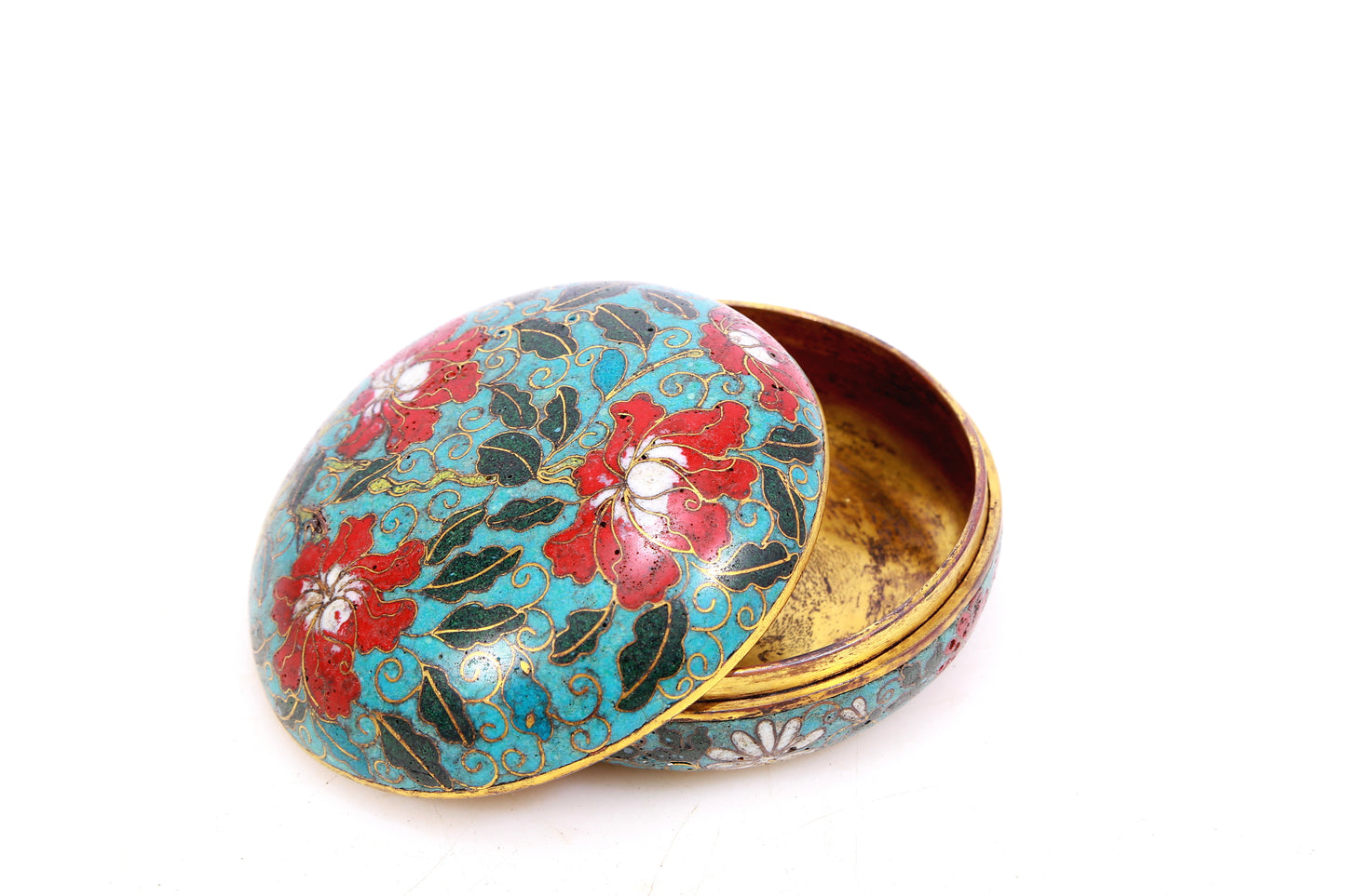 A cloisonné flower pattern box