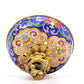 A cloisonné tangled lotus pattern dragon ear censer