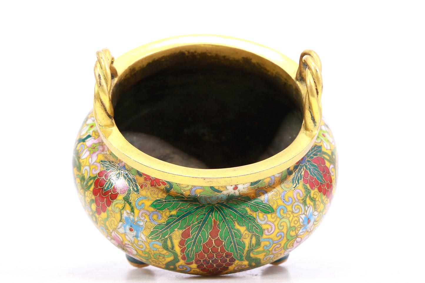 A Superb Cloisonne 'Grape' Tripod Censer