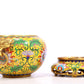 A cloisonné bowl with lotus pattern and auspicious animal ears