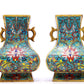 A Gorgeous Pair Of Cloisonne 'Scrolling Lotus' Vases