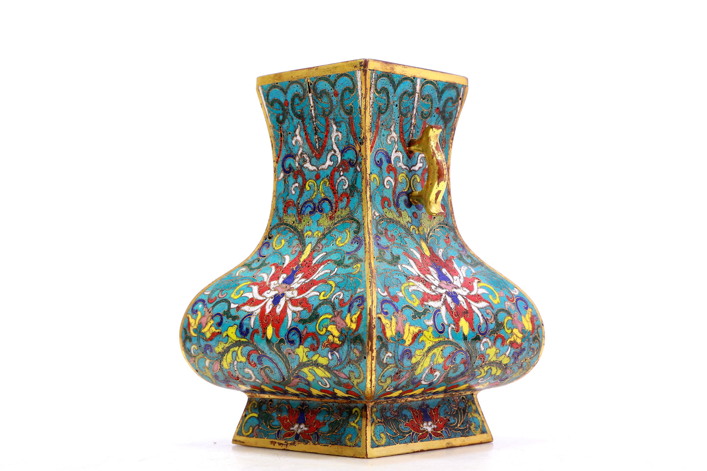 A Gorgeous Pair Of Cloisonne 'Scrolling Lotus' Vases