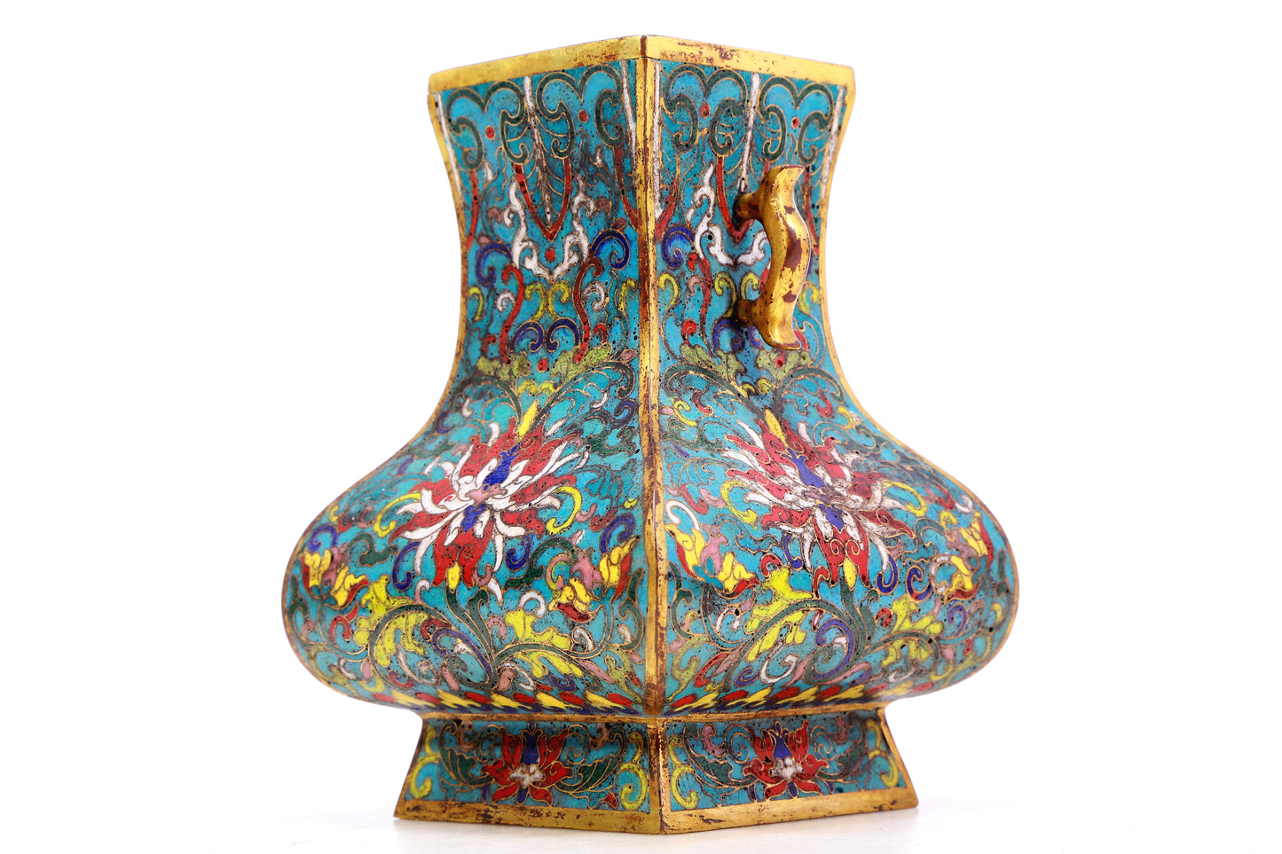 A Gorgeous Pair Of Cloisonne 'Scrolling Lotus' Vases