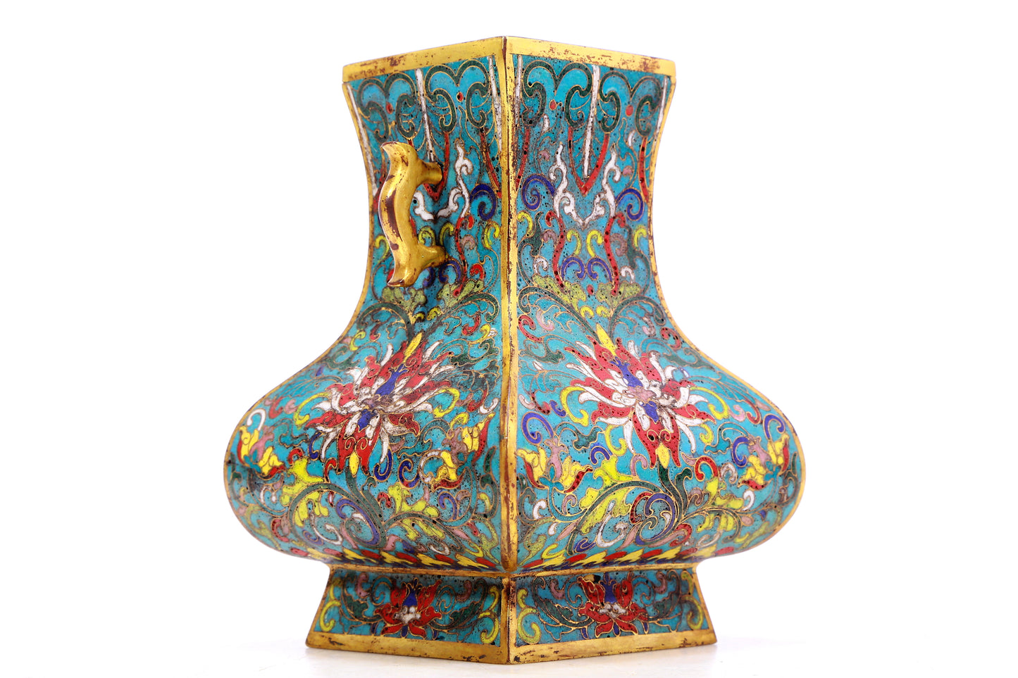 A Gorgeous Pair Of Cloisonne 'Scrolling Lotus' Vases