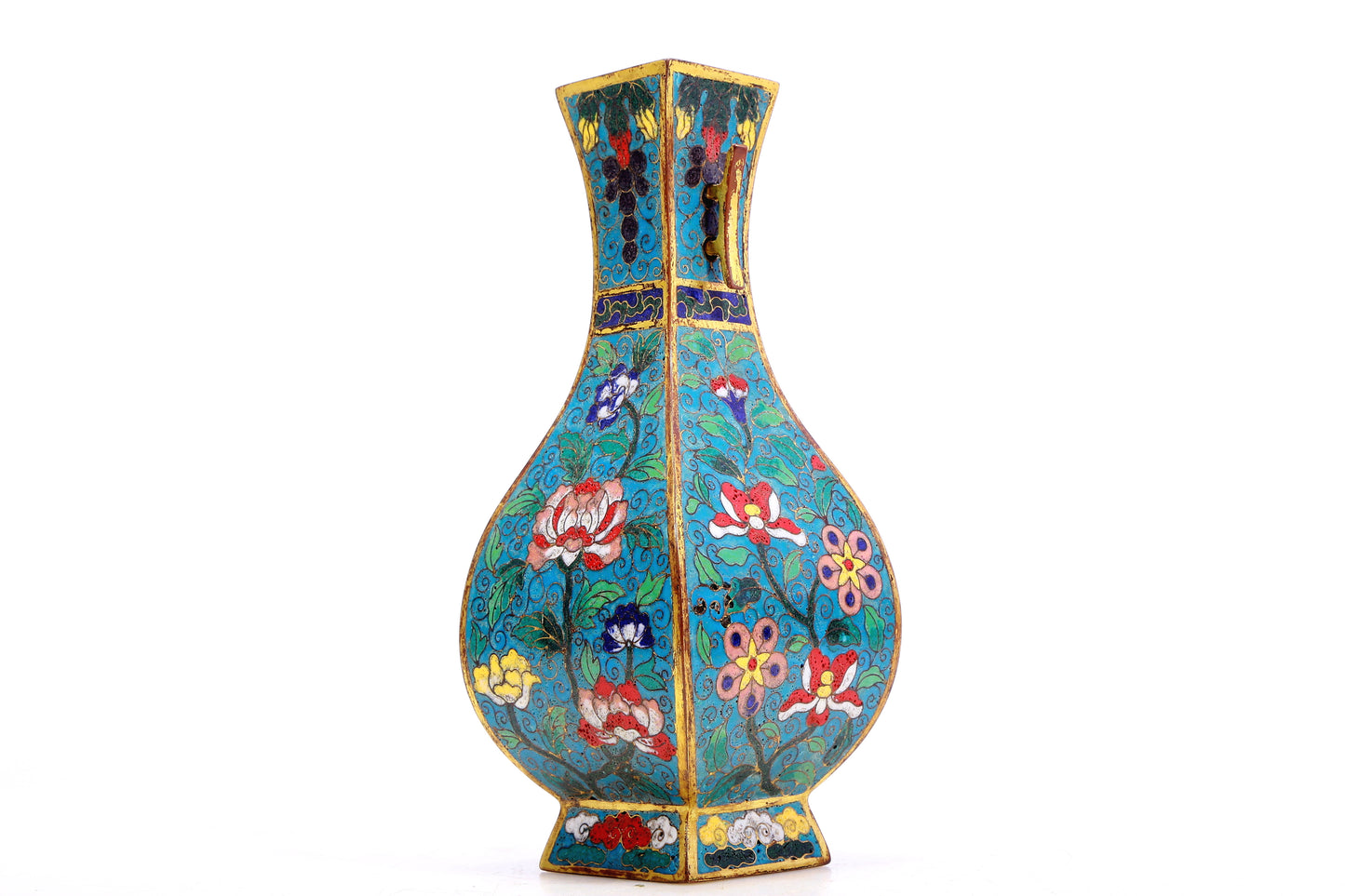 A cloisonne floral amphorae