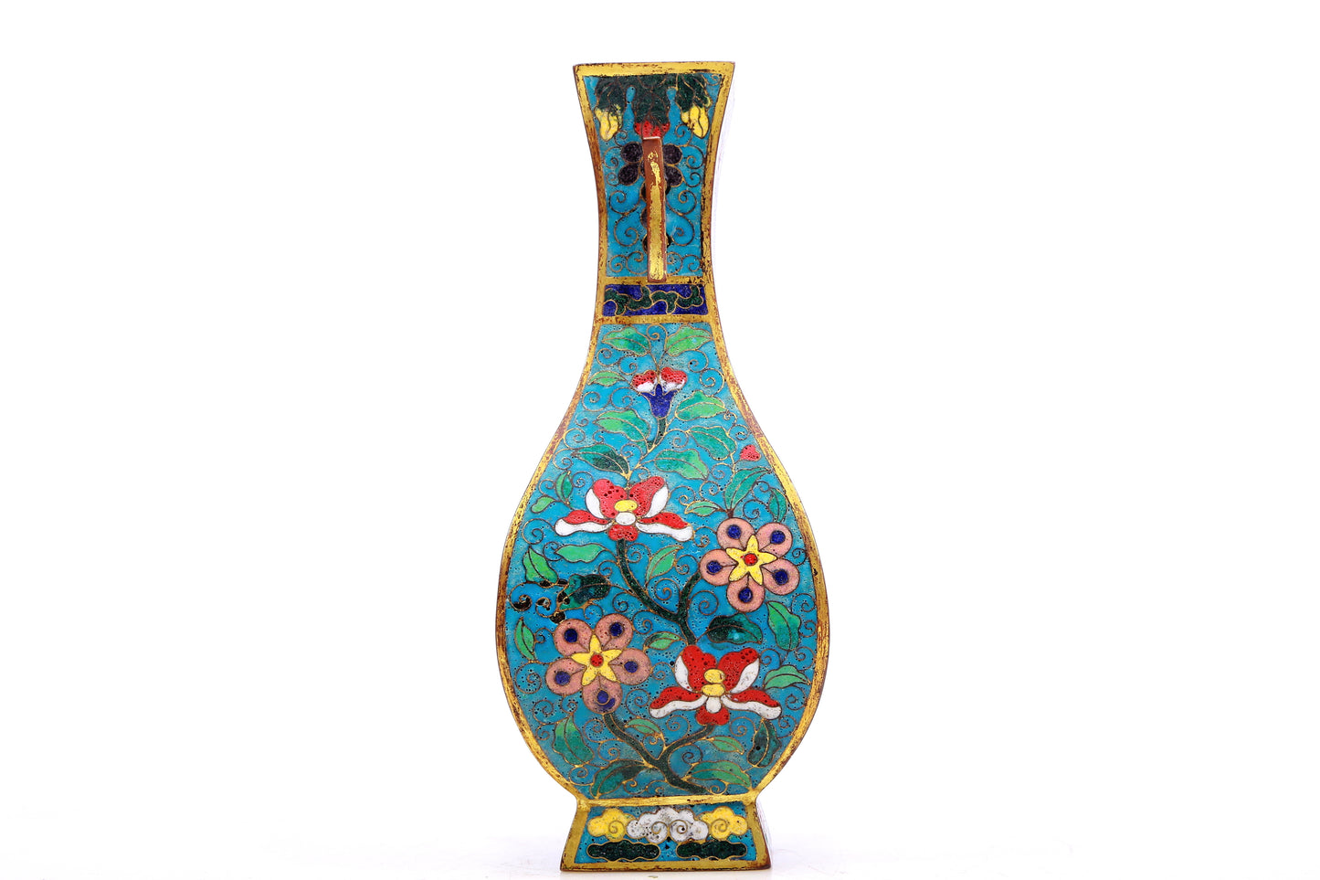 A cloisonne floral amphorae