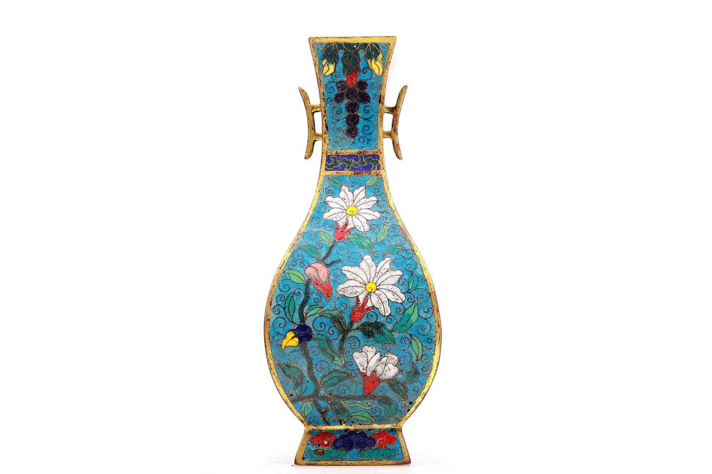 A cloisonne floral amphorae