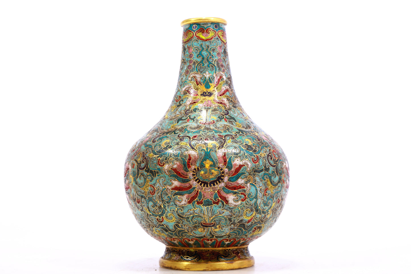 An Excellent Cloisonne 'Scrolling Lotus' Vase