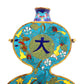 A cloisonné gourd bottle with auspicious moiré pattern