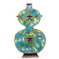 A cloisonné gourd bottle with auspicious moiré pattern