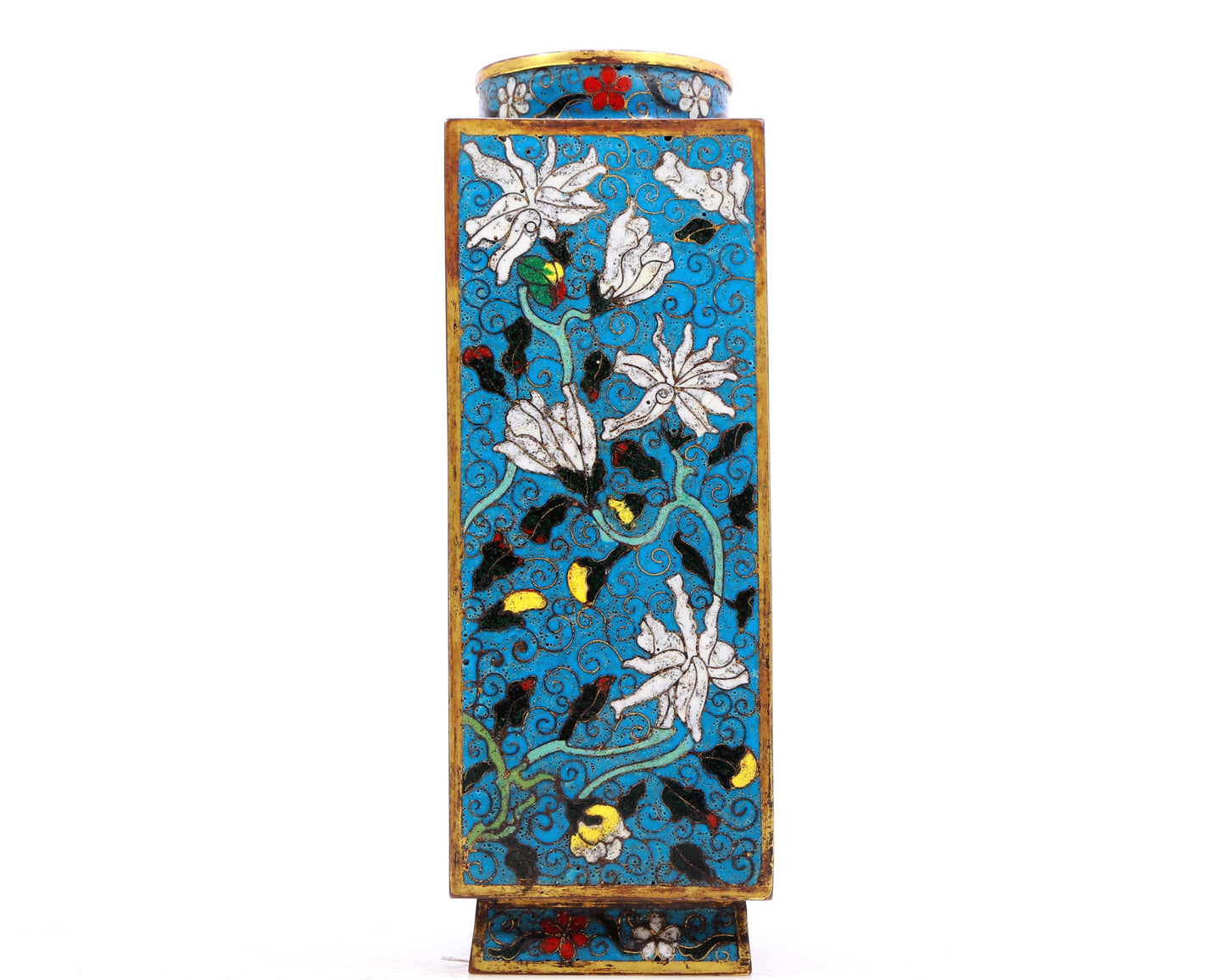 cloisonne floral vase