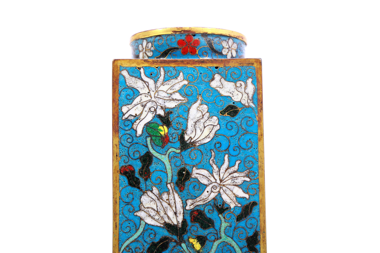 cloisonne floral vase