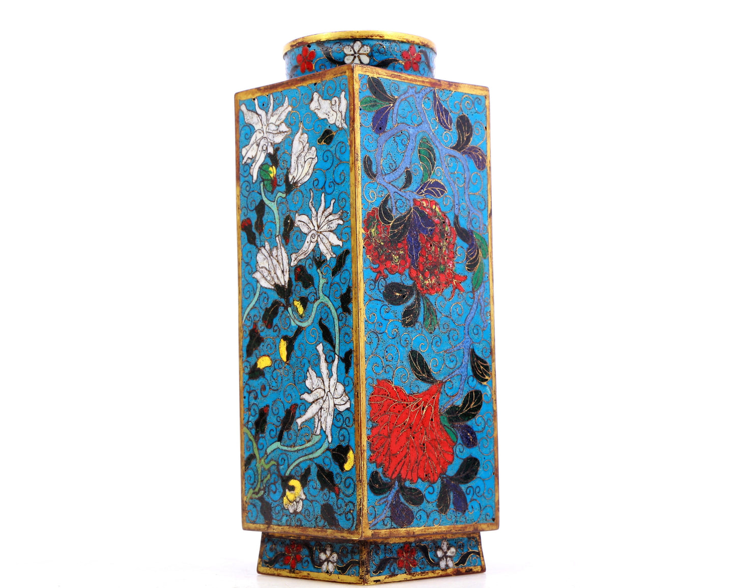 cloisonne floral vase