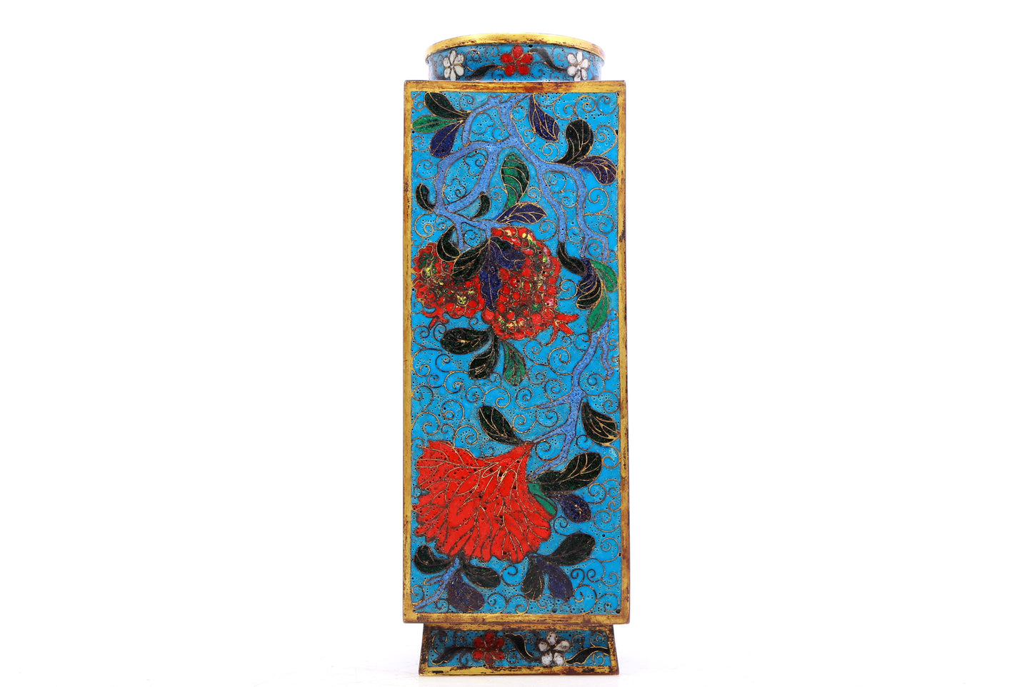 cloisonne floral vase